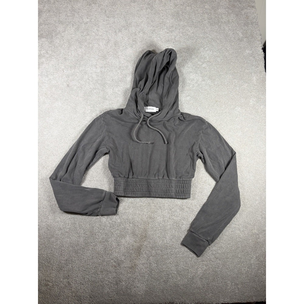 Talentless grey cropped boxing hoodie women Xs